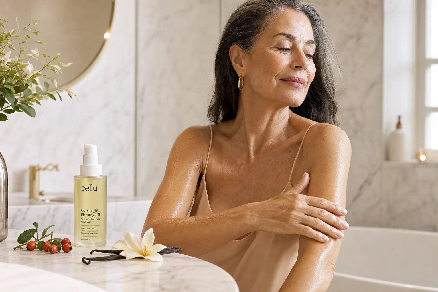 Before example of skin texture in soft indoor light